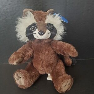 Vintage Purr-fection By MJC Brown Raccoon Plush Stuffed Animal 1992 NWT‎ CUTIE!